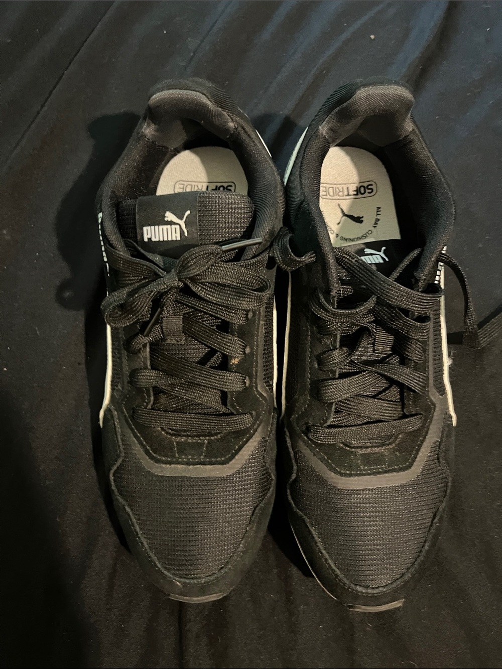 Puma Black Low-Top Lace-Up Sneakers